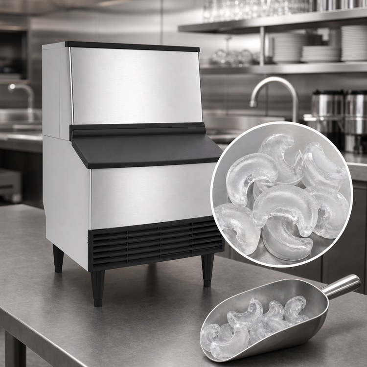 Product image #3 for Hoshizaki KM-231BAJ 24" Air-Cooled Self-Contained Crescent Cube Ice Machine With Built-In 80 lb Storage Bin