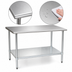 Thumbnail image #3 for BlendPort Budget Series 30 x 30 Inch Square 430 Stainless Steel Work Table with Galvanized Undershelf