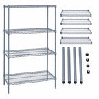 Thumbnail image #3 for Quantum WR63-3072GY-5 Stationary Wire Shelving Starter Unit, 72"W x 30"D x 63"H, 5 Shelves, Gray Epoxy Antimicrobial Finish