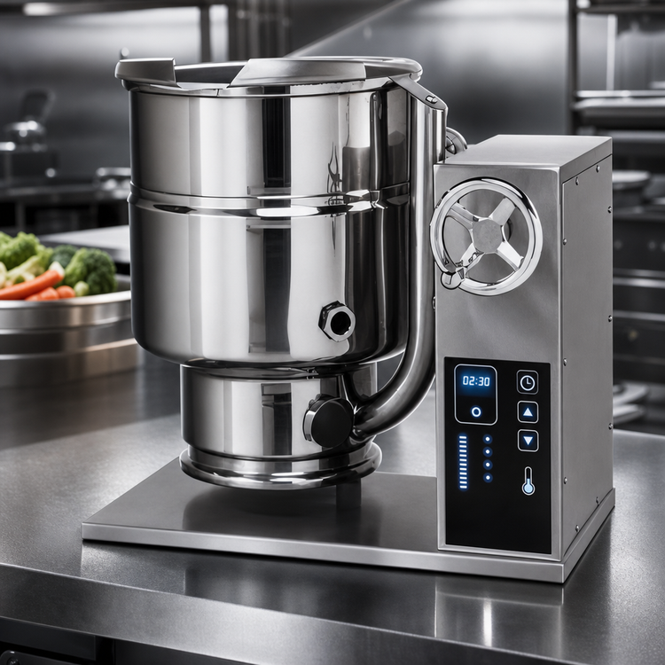 Product image #3 for Groen TDBC-20A 20 Quart Electric Tabletop Steam-Jacketed Tilting Kettle with Advanced Controls