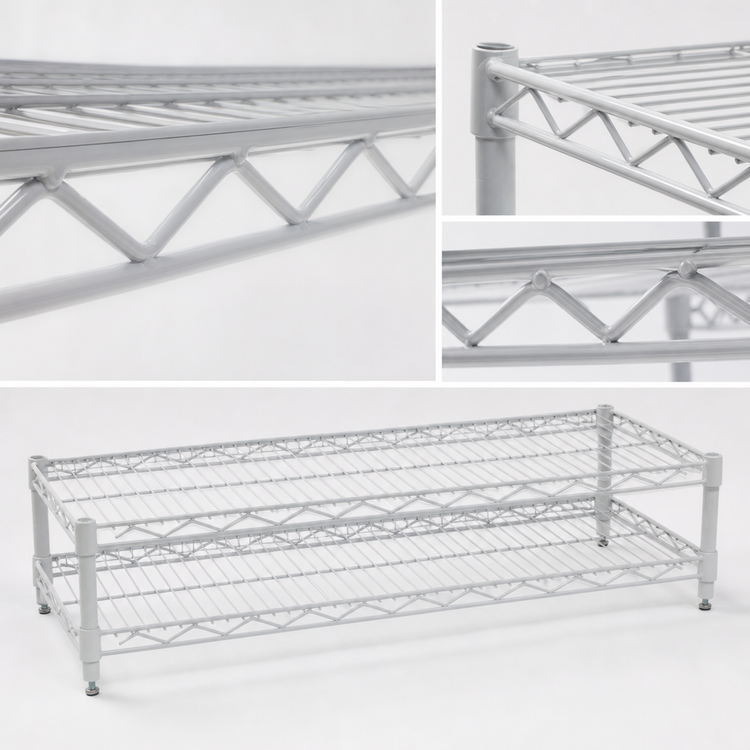 Product image #3 for Eagle Group QuadTruss Front Case Merchandise Wire Shelving Unit, 2-Tier, 30 x 14 x 14 Inches, White Epoxy