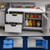 Thumbnail image #4 for Beverage-Air Two-Section 60-Inch Sandwich Prep Table Refrigerated Counter with 10-Pan Top, Drawers, and Door
