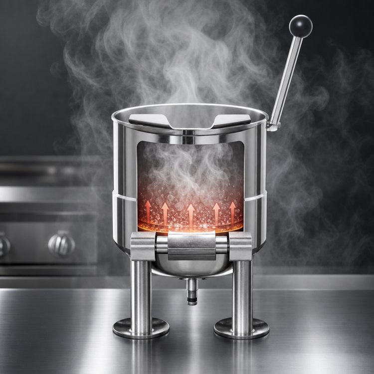 Product image #3 for Groen TDC/3-10 10 Qt Direct Steam Tabletop Steam Kettle with 2/3 Jacket and Hand Tilt