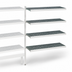 Thumbnail image #3 for Fermostock 4-Tier Polymer Shelving Unit Expansion Kit, 26 W x 22 D x 71 H, Gray