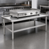 Thumbnail image #3 for 60-3/8 Inch Stainless Steel Griddle/Equipment Stand with Open Base, 16-Gauge Top, and Adjustable Undershelf