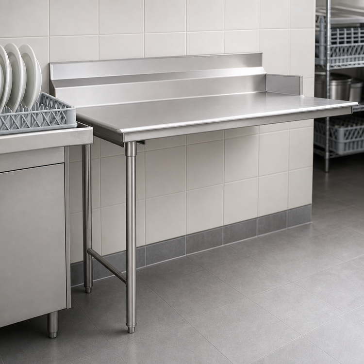 Product image #3 for Eagle Group Straight Clean Dishtable, 60 x 30 Inch, Right-to-Left, 16-Gauge 430 Stainless Steel Top