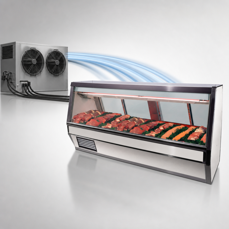 Product image #3 for Howard-McCray 40E Series Remote Red Meat Service Case, 76-1/2 Inch Wide, Stainless Steel, LED Lighting