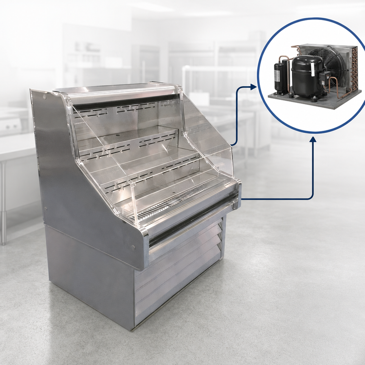 Product image #3 for Howard-McCray 35E Series 39-Inch Remote Open-Air Merchandiser, Stainless Steel, 44-Inch High