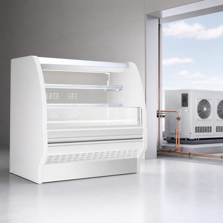 Product image #3 for Howard-McCray 40E Series 51-Inch Remote Dairy Curved End Open Merchandiser with 2 Shelves and LED Lighting, White