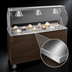 Thumbnail image #3 for Vollrath 2-Series Affordable Portable 60-Inch Open Storage Utility Station with Buffet Breath Guard, Walnut Woodgrain