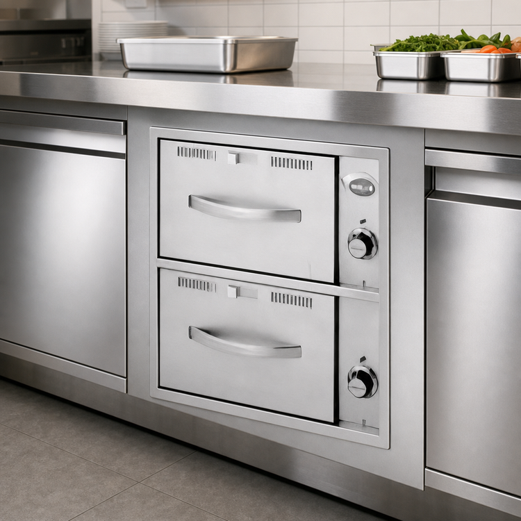 Product image #3 for Wells RWN-26 Built-In Narrow Two-Drawer Food Warming Drawer
