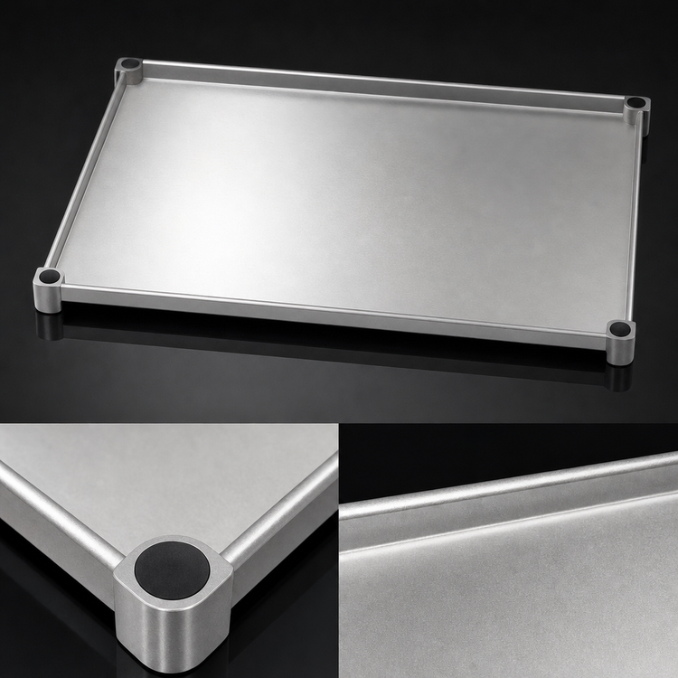 Product image #3 for New Age Adjust-A-Shelf Solid Series Adjustable Solid Aluminum Shelf with Marine Edge, 18 x 30 Inches