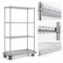 Thumbnail image #3 for Eagle Group 4-Tier Chrome Wire Shelving Dolly Truck, 48 x 18 Inches, 69 Inches High