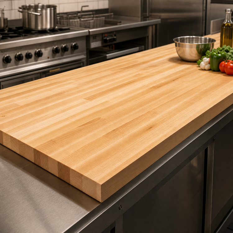 Product image #3 for John Boos Boos Block 96-Inch x 27-Inch Northern Hard Rock Maple Kitchen Countertop with Varnique Finish