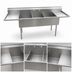 Thumbnail image #3 for Eagle Group Three-Compartment Utility Sink with Double Drainboards, 90-1/4