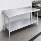 Thumbnail image #3 for Duke Manufacturing 316-3648-2R 48"W x 36"D Stainless Steel Work Table, 16-Gauge 300 Series, 1-1/8" Riser, Galvanized Undershelf