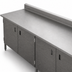 Thumbnail image #3 for John Boos Enclosed Base Work Table with Hinged Doors, 132W x 30D, 16-Gauge 300 Series Stainless Steel Top, 5-Inch Backsplash
