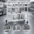 Thumbnail image #3 for Channel Manufacturing ATDR-4 Mobile Adjustable Aluminum Tray Drying Rack, 3 Shelves, 2-3/4-Inch Slots, Channel Holders