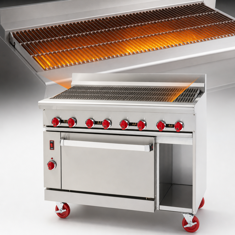 Product image #3 for American Range 24-Inch Commercial Gas Radiant Broiler Range with 20-Inch Space Saver Oven
