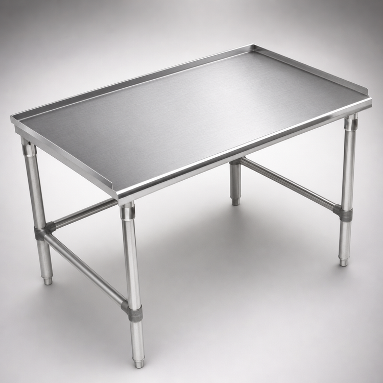 Product image #3 for John Boos 15-Inch x 30-Inch Stainless Steel Equipment Stand with 1-1/2-Inch Upturn Back and Sides