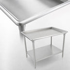 Thumbnail image #3 for John Boos DST6-3037SSW 36-7/8" x 30-3/8" 16-Gauge 300 Series Stainless Steel Dish Sorting Table with Raised Edge and Undershelf