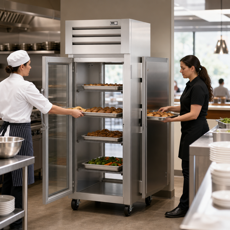Product image #3 for True SPEC SERIES Pass-Thru Heated Holding Cabinet with Glass Front and Solid Rear Swing Doors, 1 Section