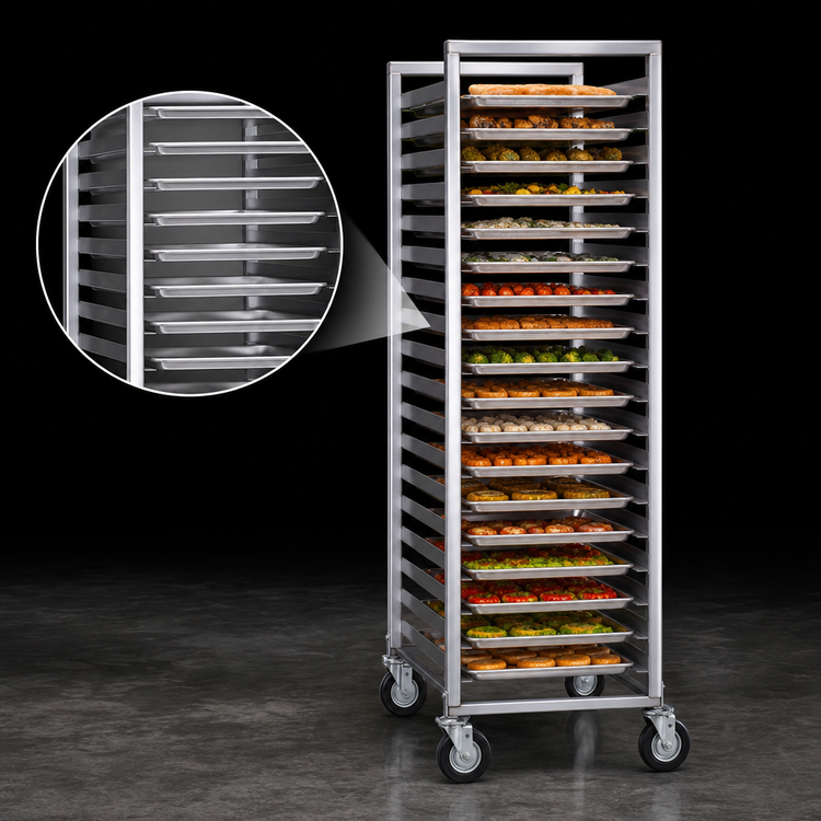 Product image #3 for Cres Cor 24-Pan Full-Height Mobile Utility Tray Rack for 15 x 20 Trays