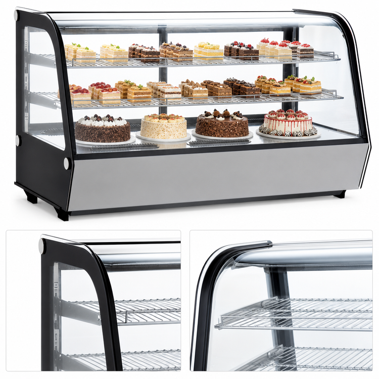 Product image #3 for Omcan 48-Inch Countertop Full-Service Refrigerated Display Case with Curved Glass Front, 7.13 Cu. Ft.
