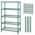 Thumbnail image #3 for Quantum 24 in. W x 18 in. D x 54 in. H Wire Shelving Starter Kit, 5-Shelf, Green Epoxy Antimicrobial Finish