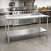 Thumbnail image #3 for Eagle Budget Series 108-Inch x 24-Inch 430 Stainless Steel Work Table with 1-1/2 Inch Rear Upturn and Adjustable Undershelf