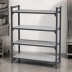 Thumbnail image #3 for Cambro Camshelving® Basics Plus CBSK2148VS4580 4-Shelf Solid and Vented Polymer Shelving Kit, 21 x 48 Inches, Brushed Graphite