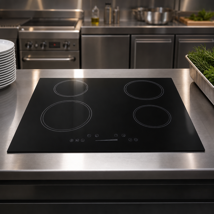 Product image #3 for Summit Commercial 30-Inch 4-Zone Drop-In Induction Cooktop with Black Glass Surface