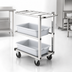 Thumbnail image #3 for Vollrath Single-Cantilever 3-Shelf Bussing Cart with Chrome Shelves and 4-Inch Swivel Casters