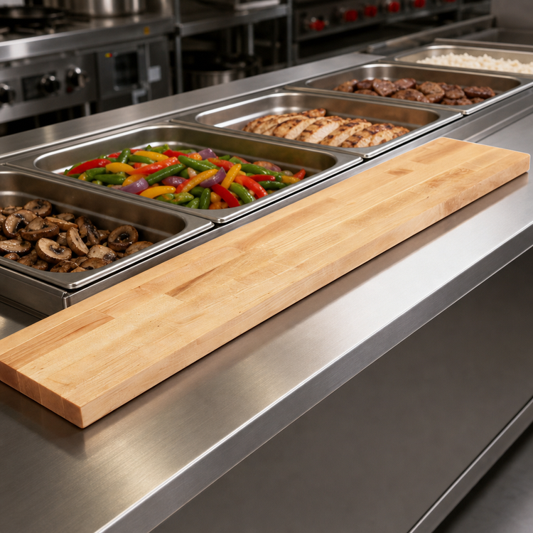 Product image #3 for John Boos 96-Inch x 12-Inch Steam Table Cutting Board, 1-1/4-Inch Thick, Maple