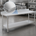 Thumbnail image #3 for Deluxe Series 144-Inch x 24-Inch Stainless Steel Work Table with 4-1/2-Inch Backsplash and Adjustable Undershelf