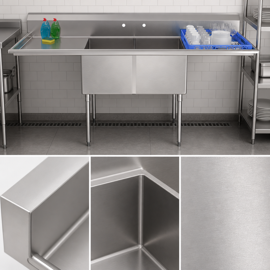 Seamless 18-Gauge Stainless Steel Construction