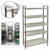 Thumbnail image #3 for Cambro Camshelving Elements XTRA High Density Top Rail Stationary Starter Unit, 42 x 21 x 81 Inches, 5-Tier, Speckled Gray