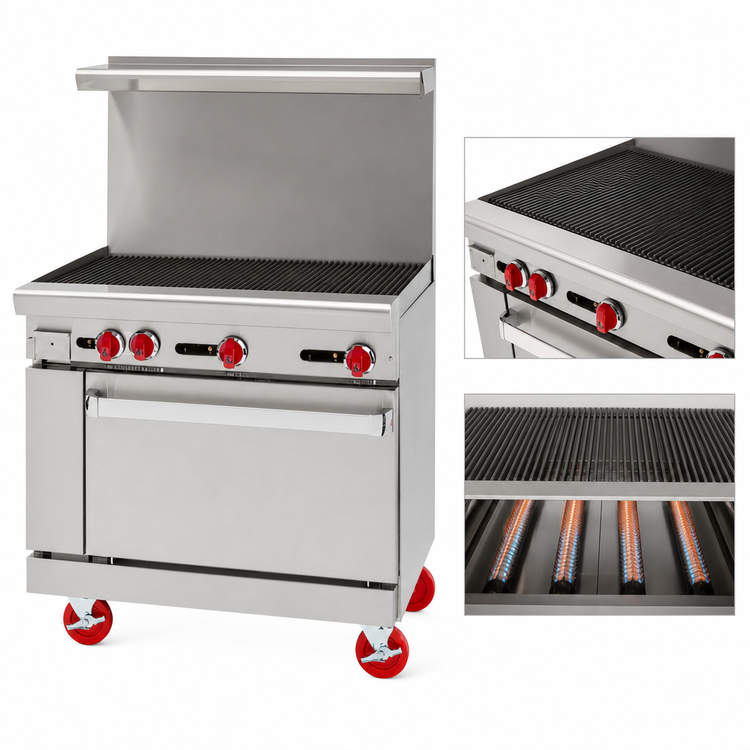 Product image #3 for American Range 36-Inch Gas Charbroiler Range with 26-1/2-Inch Convection Oven Base