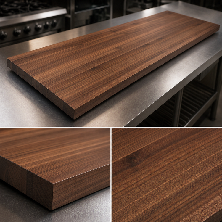 Product image #3 for John Boos Boos Block American Black Walnut Edge Grain Countertop, 132 x 25 x 1-1/2 Inch, Penetrating Oil Finish