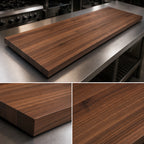 Thumbnail image #3 for John Boos Boos Block WALKCT13225-O American Black Walnut Edge Grain Countertop, 132 x 25 x 1-1/2 in, Flat No-Backsplash, Oil Finish