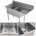 Thumbnail image #3 for Sapphire Manufacturing 2-Compartment Commercial Sink with Right Drainboard, 52-1/2-Inch Wide, 18-Gauge 304 Stainless Steel