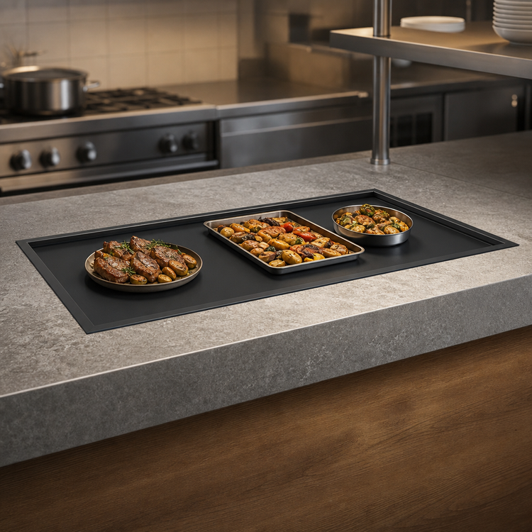 Product image #3 for Vollrath 32-Inch Drop-In Recessed Heated Warming Shelf, Dual Zone, Black Hardcoat, 120V
