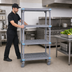 Thumbnail image #3 for Millenia 4-Shelf Mobile Polymer Starter Shelving Unit with Open Grid Shelves, 48 x 24 x 74 Inches, Gray