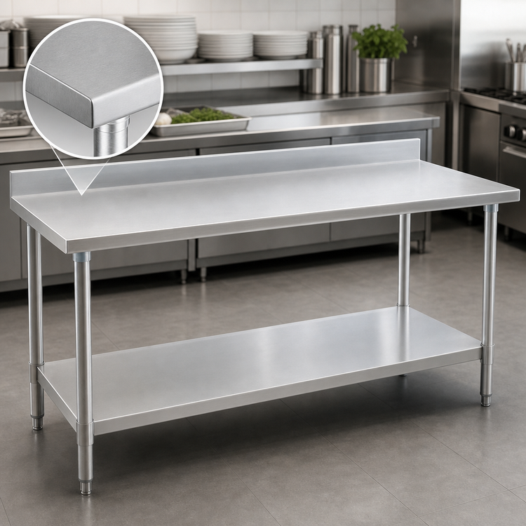 Product image #3 for Eagle Spec-Master 108-Inch x 30-Inch Stainless Steel Work Table with Backsplash and Undershelf