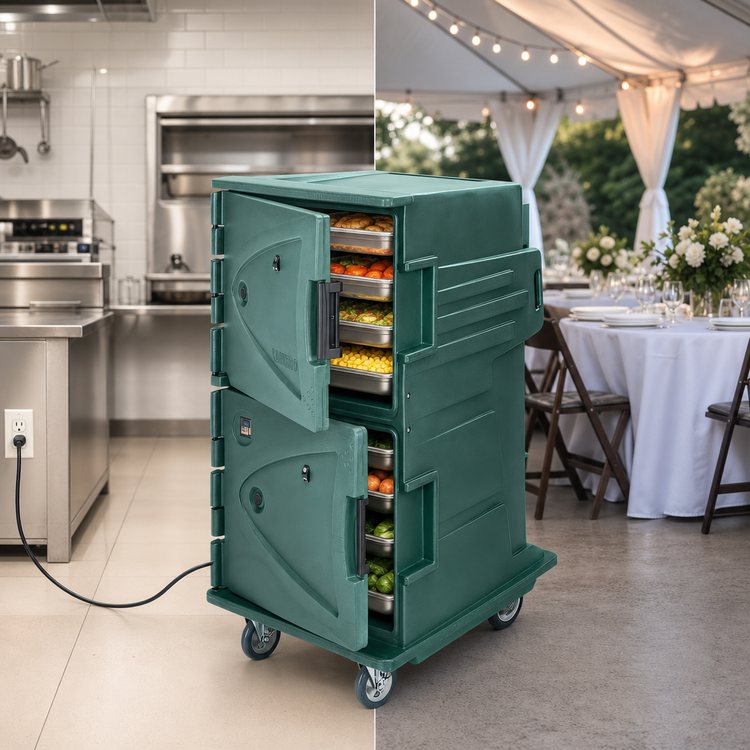 Product image #4 for Cambro Camtherm® Tall Profile Electric Hot/Cold Holding Cabinet Cart, Double Door, 12 Sheet Pan Capacity
