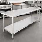 Thumbnail image #3 for Klinger's Trading SSGUD2496 Stainless Steel Undershelf for 96-Inch x 24-Inch Commercial Work Table