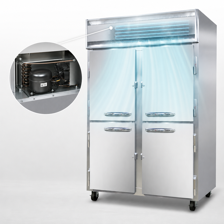 Product image #3 for Continental Refrigerator 2FNSAHD Two-Section Reach-In Freezer with Half-Height Solid Doors