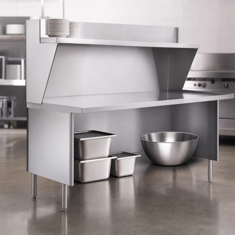 Product image #3 for La Rosa Open Front Stainless Steel Equipment Stand, 42 x 30 Inches, 304 Stainless Steel