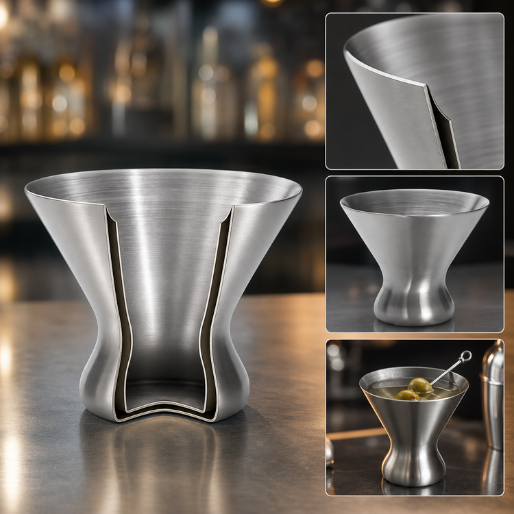 Product image #3 for Double-Wall Stainless Steel Martini Glass, 7 oz., Satin Finish