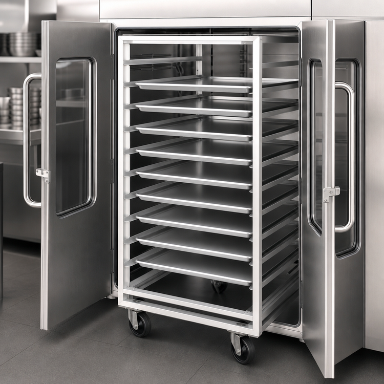 Product image #3 for Channel Manufacturing 413A-DOR Double Section Side-Loading Aluminum Oven Rack, 24-Pan Capacity